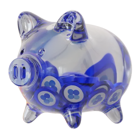 OKB (OKB) Clear Glass Piggy Bank  3D Icon