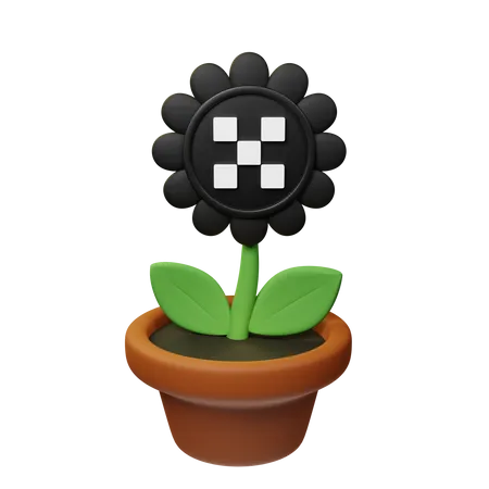 Okb Crypto Plant Pot  3D Icon