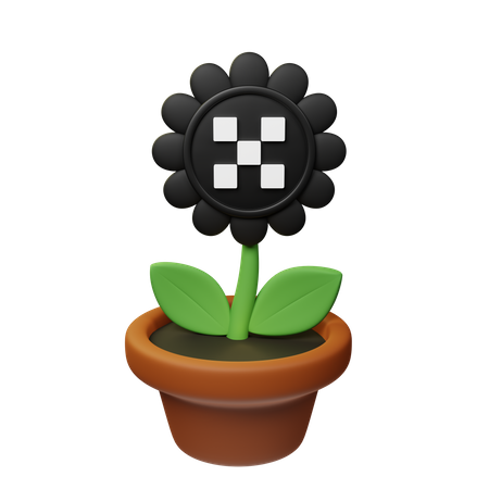 Okb Crypto Plant Pot  3D Icon