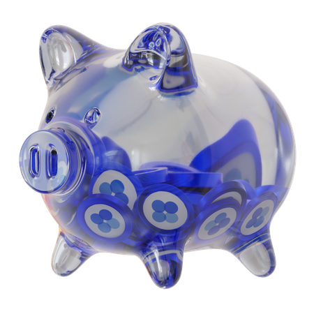 OKB (OKB) Clear Glass Piggy Bank 3D Icon