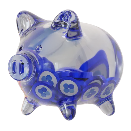 OKB (OKB) Clear Glass Piggy Bank 3D Icon