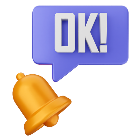 Oke Notification Bell  3D Icon