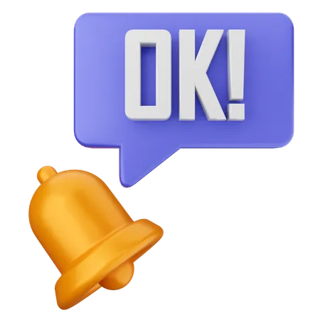 Oke Notification Bell  3D Icon