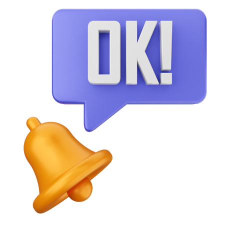 Oke Notification Bell  3D Icon