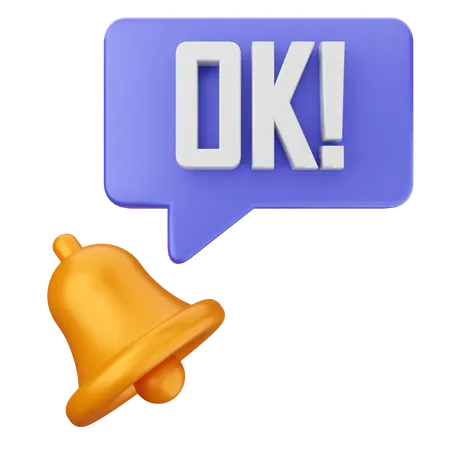 Oke Notification Bell  3D Icon