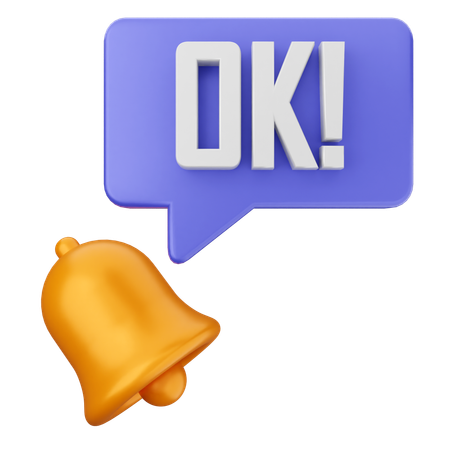 Oke Notification Bell  3D Icon