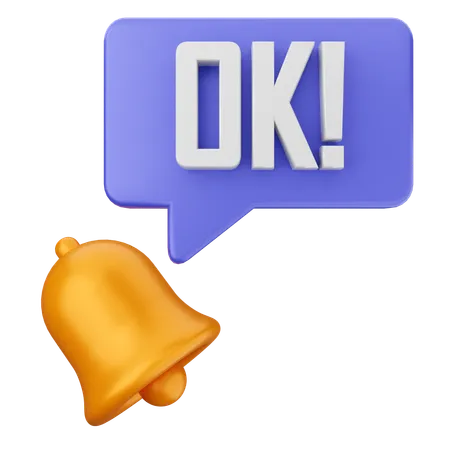 Oke Notification Bell  3D Icon