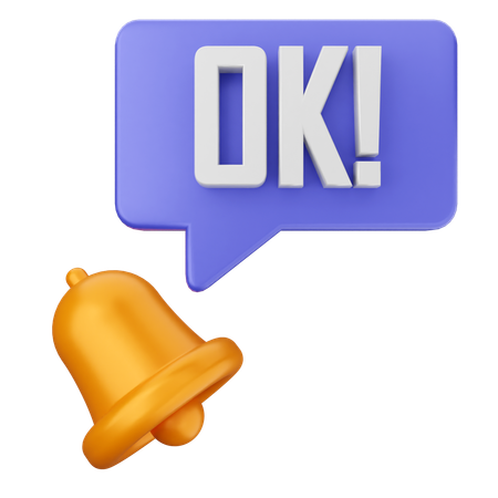 Oke Notification Bell  3D Icon