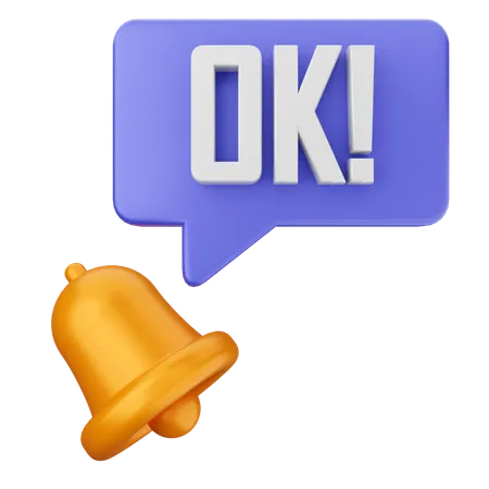 Oke Notification Bell  3D Icon