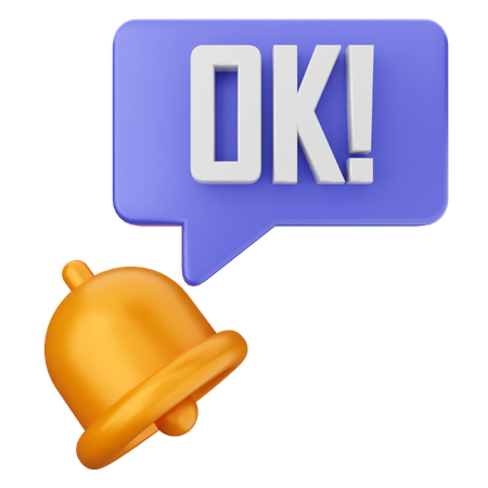 Oke Notification Bell  3D Icon