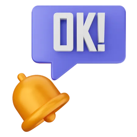 Oke Notification Bell  3D Icon