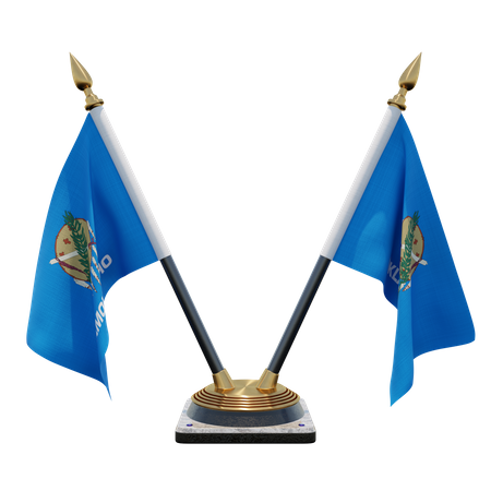 Doppelter Tischflaggenständer für Oklahoma  3D Flag