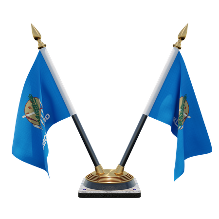 Oklahoma Double Desk Flag Stand  3D Flag