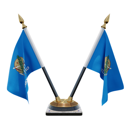 Oklahoma Double (V) Desk Flag Stand  3D Icon