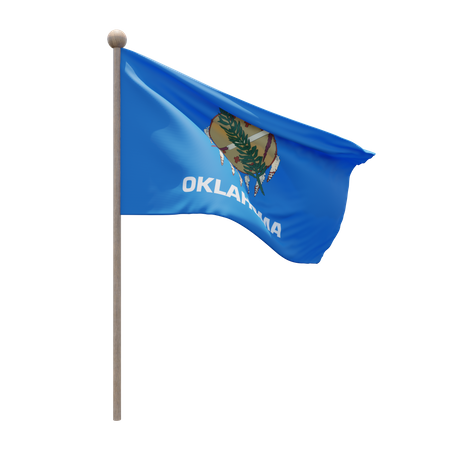 Oklahoma Flag Pole  3D Flag