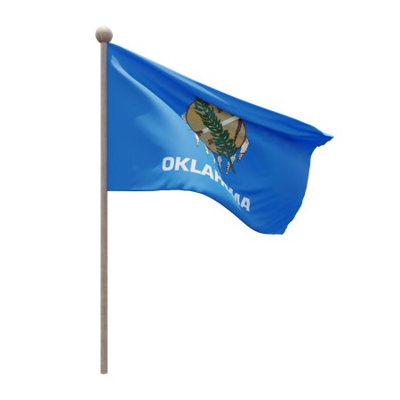 Oklahoma Flagpole  3D Flag
