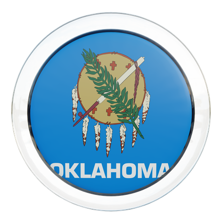 Oklahoma Round Flag 3D Icon