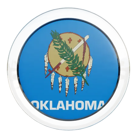 Runde Flagge von Oklahoma  3D Icon