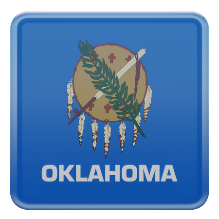 Oklahoma Square Flag  3D Icon