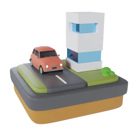 Öko-Auto  3D Icon
