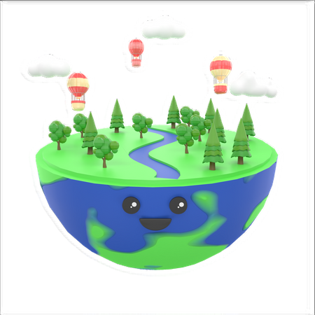 Öko-Planet  3D Illustration