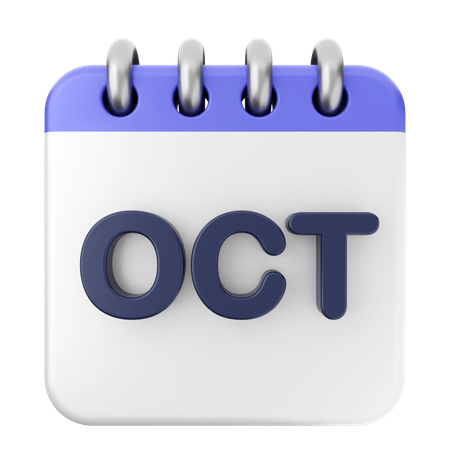 Oktober Kalender  3D Icon