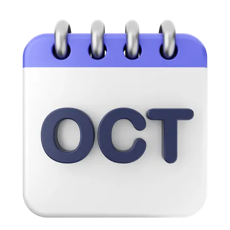 Oktober Kalender  3D Icon