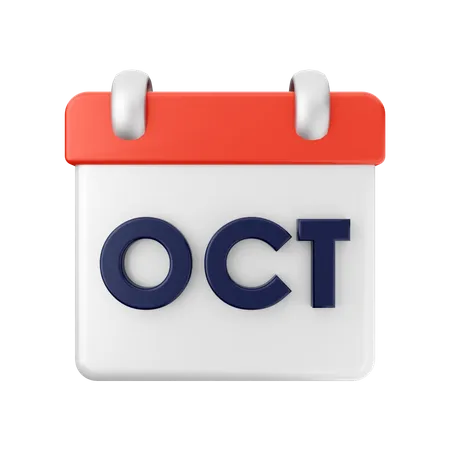 Oktober Kalender  3D Illustration