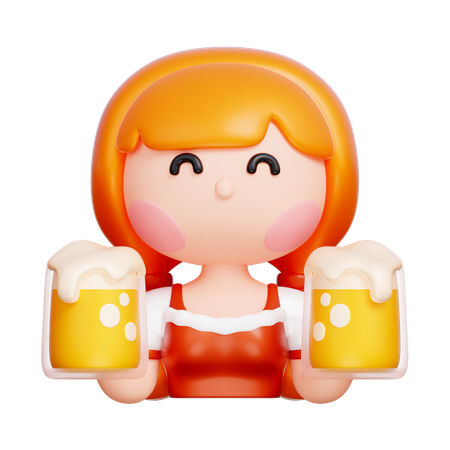 Oktoberfest Girl  3D Icon