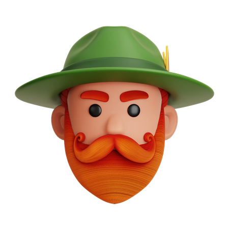 Oktoberfest-Mann-Kopf  3D Icon