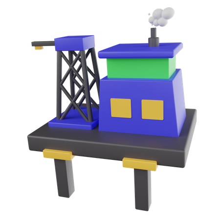 Öl Plattform  3D Icon