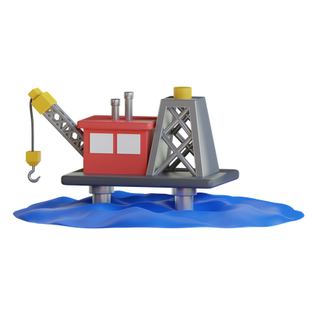 Öl Plattform  3D Icon