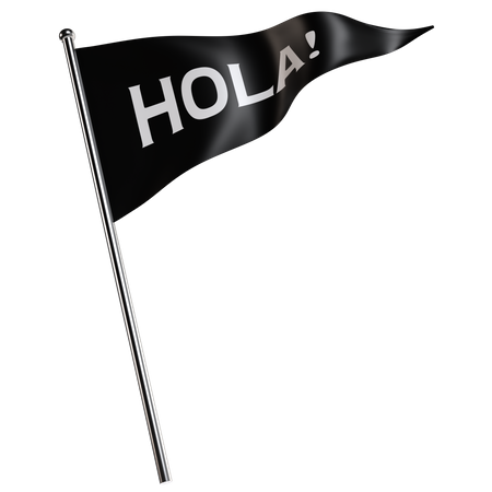 Olá bandeira  3D Illustration