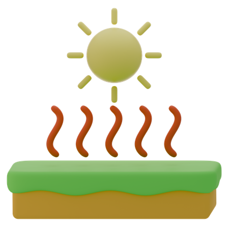 Ola de calor  3D Icon