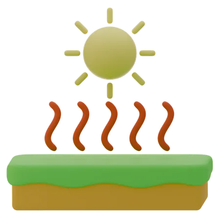 Ola de calor  3D Icon