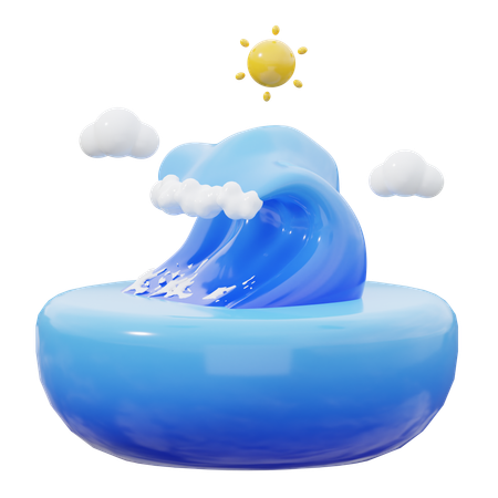 Ola del océano  3D Icon