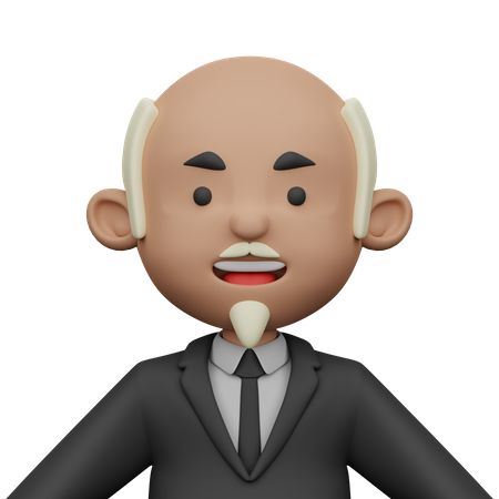 Old Businessman  3D Icon