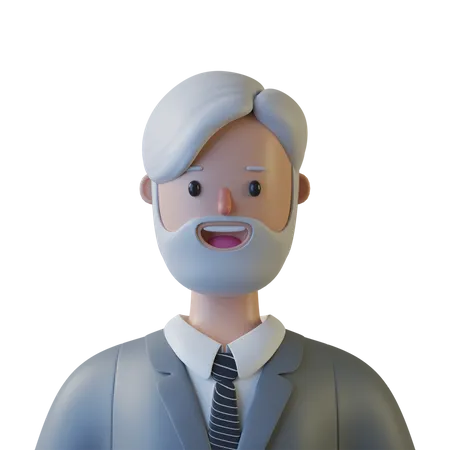 Old Businessman  3D Illustration
