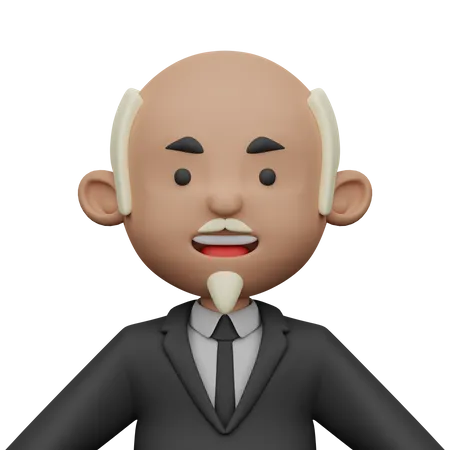 Old Businessman  3D Icon