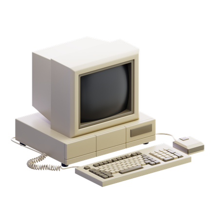 오래된 컴퓨터  3D Icon
