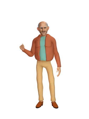 Old guy  3D Illustration