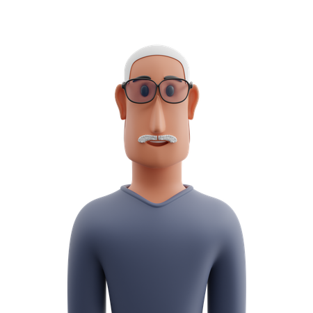 Old man avatar  3D Icon