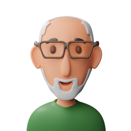 Old man avatar  3D Icon