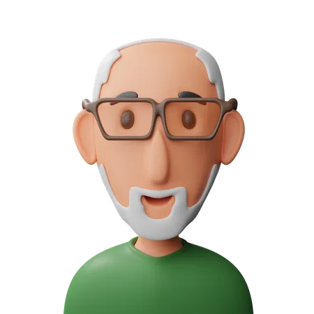 Old man avatar  3D Icon