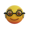 3d wearing clear round glasses emoji