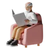 Old man reading news