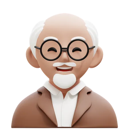 Old Man Teacher  3D Icon