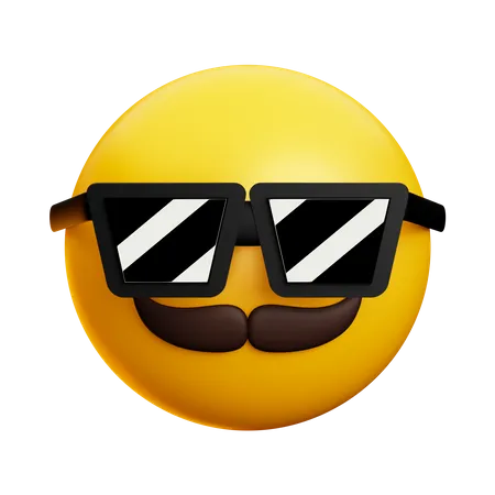 Old Man With Sunglasses And Moustache  3D Icon