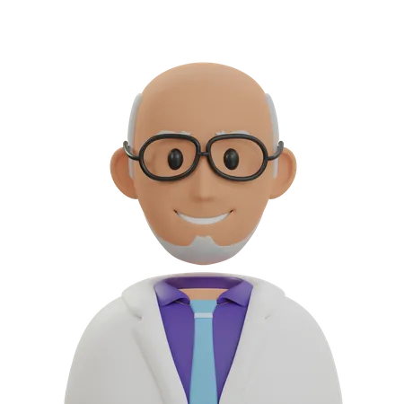 Old Professor  3D Icon