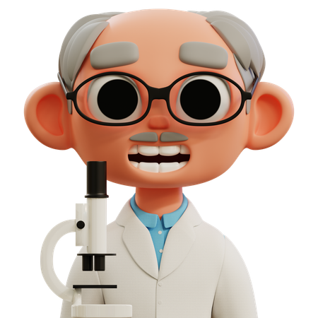 Old Scientist  3D Icon